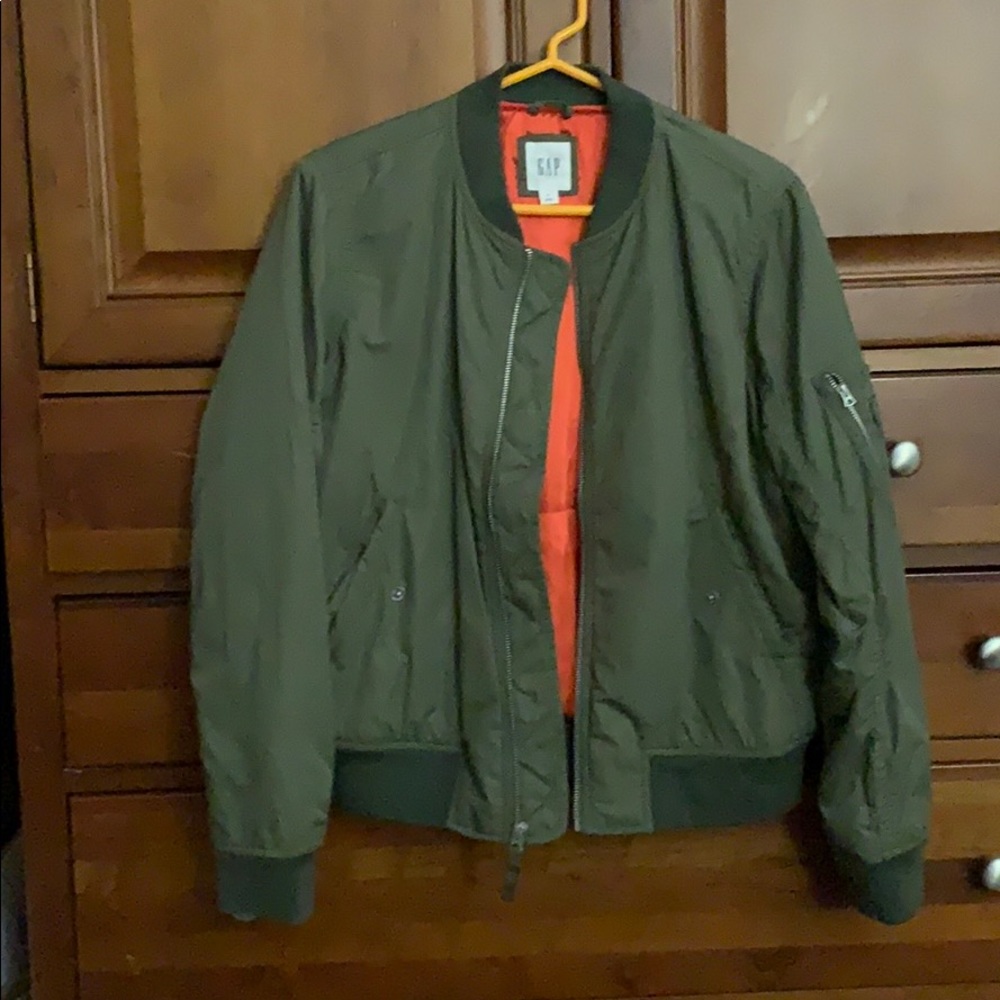 Green gap bomber jacket